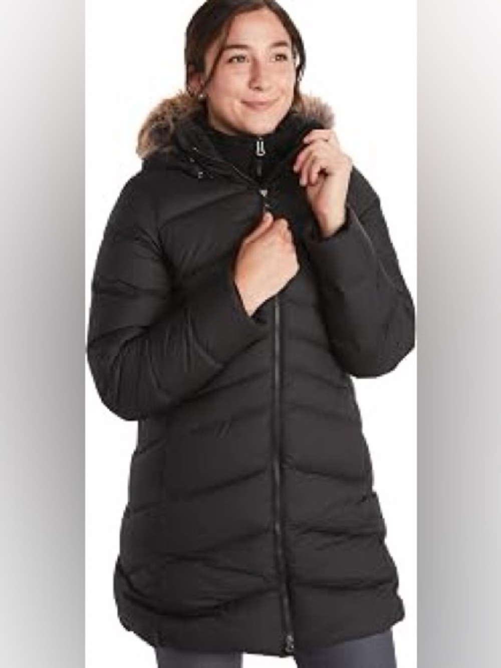 MARMOT Women's Montreal Mid-thigh Length Down Puffer Jacket large black